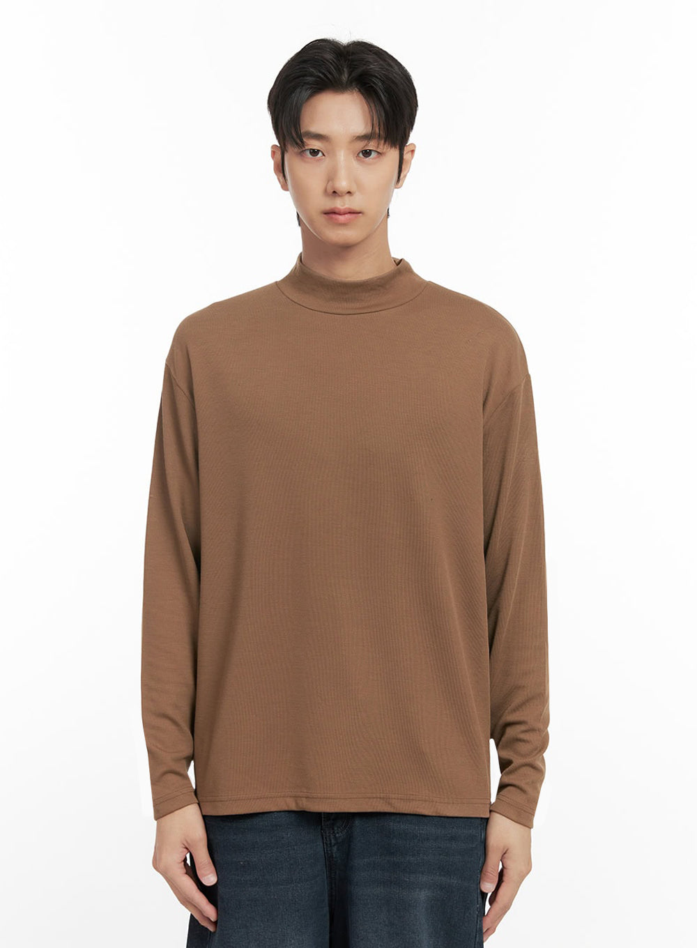 mens-mock-neck-sweater-id406 / Brown