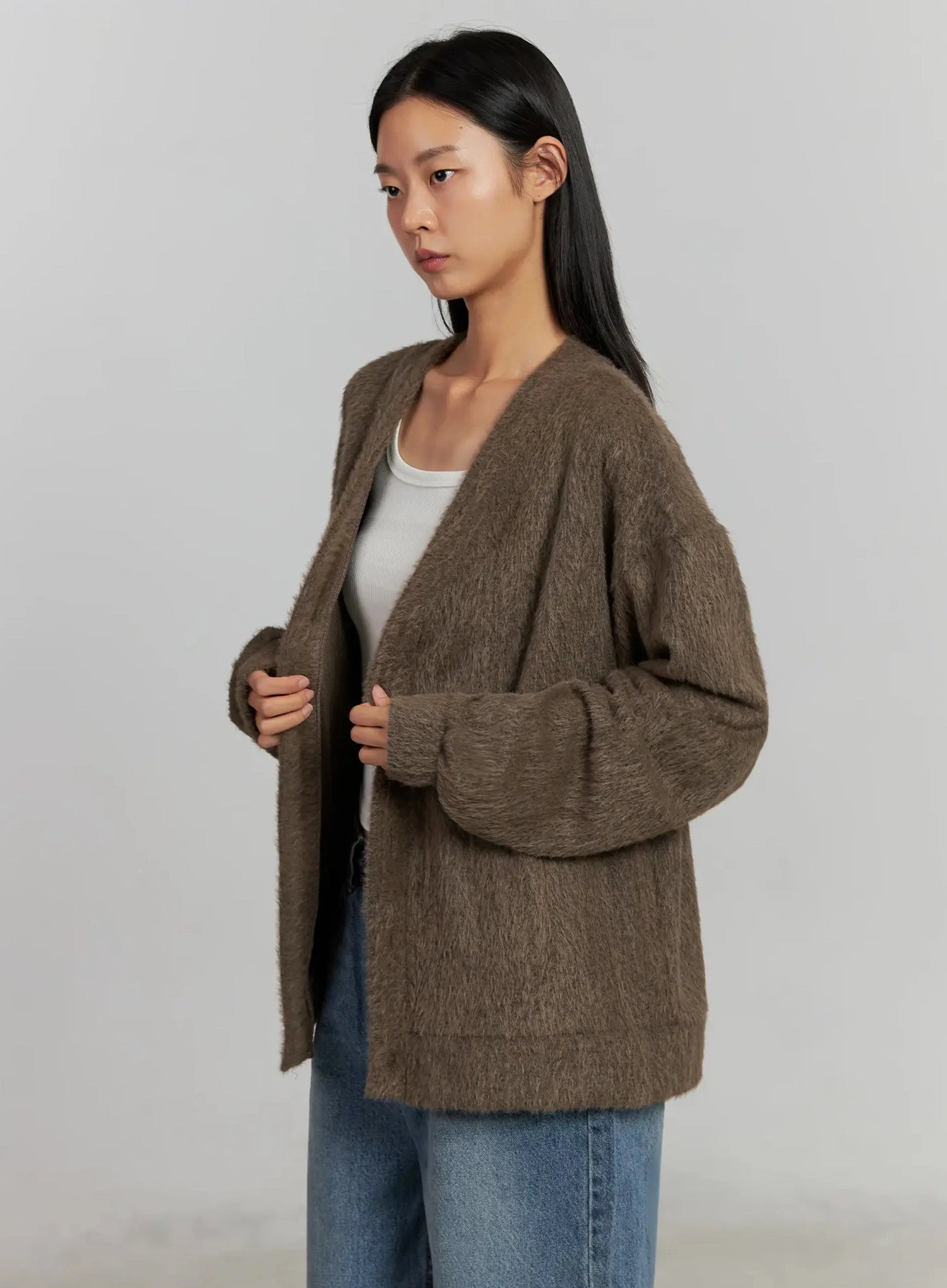 alpaca-knit-cardigan-ij505 / Brown