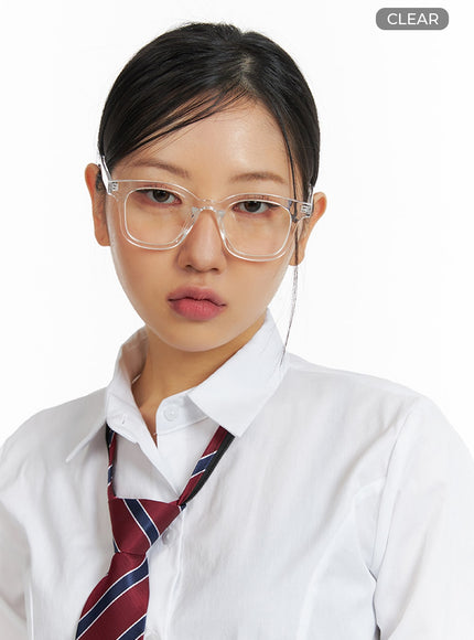 basic-square-shape-glasses-if421 / Clear