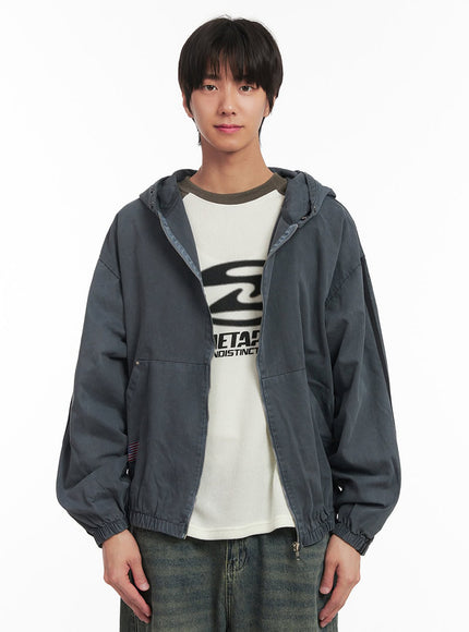 mens-urban-zip-up-hooded-track-jacket-ia511 / Dark blue