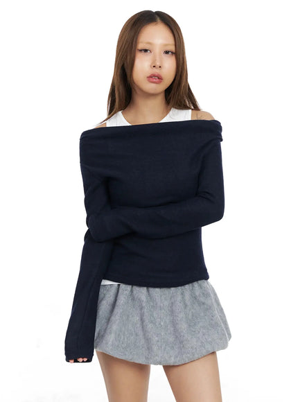 layered-off-shoulder-top-id503 / Dark blue