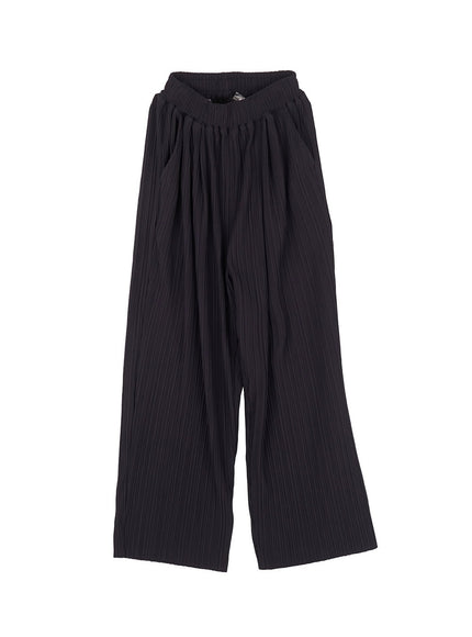 mens-pintuck-straight-fit-pants-iy506 / Dark blue