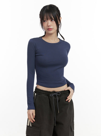 slim-fit-crop-tee-id402 / Dark blue