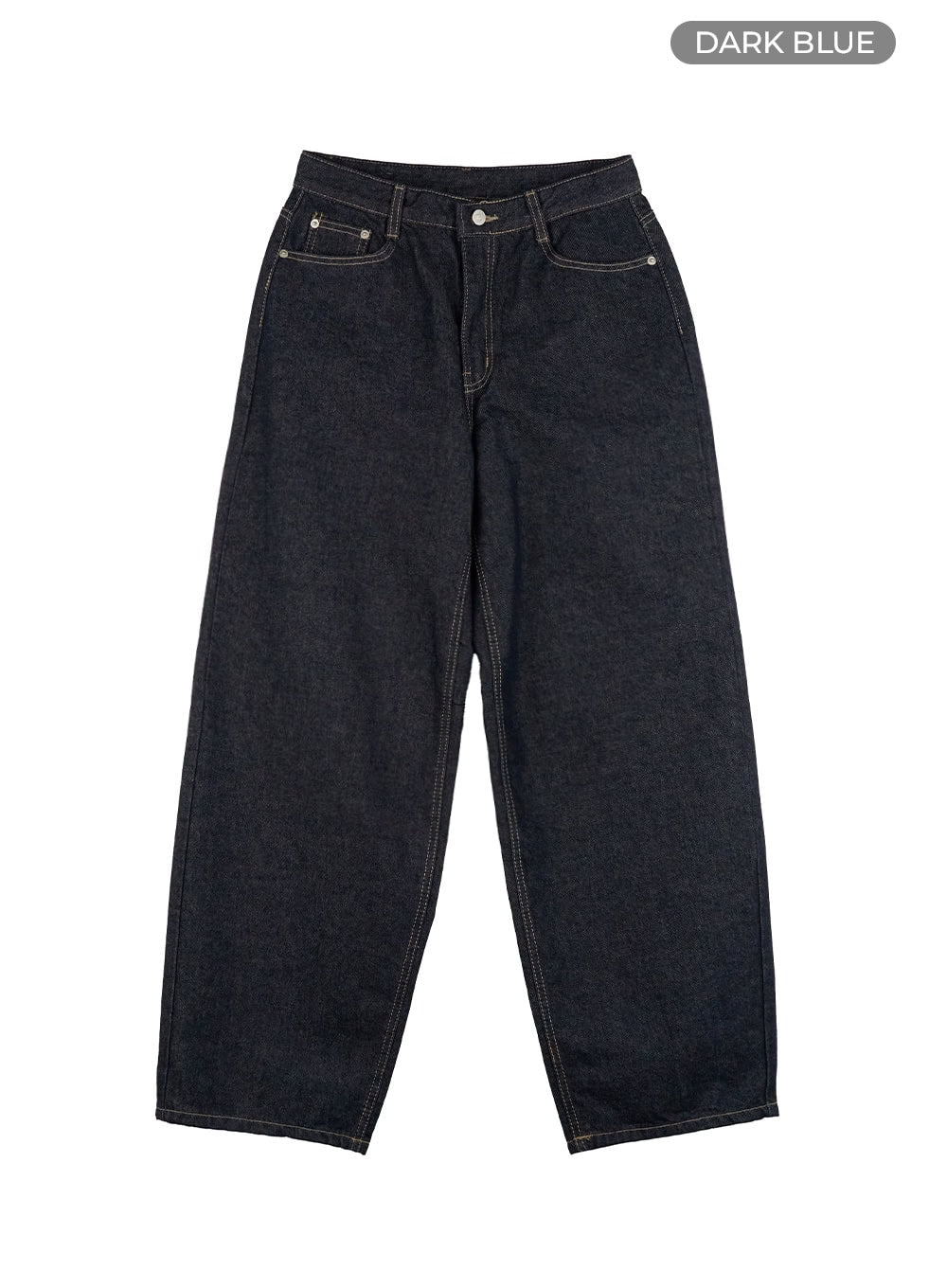 Clover Stitched Baggy Jeans IS402 in Dark blue, size L