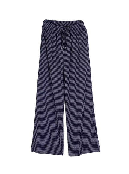 striped-wide-leg-sweatpants-cu515 / Dark blue