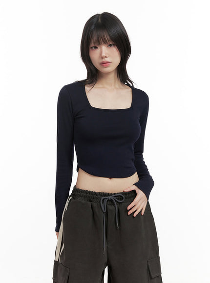 square-neck-slim-fit-crop-top-id402 / Dark blue