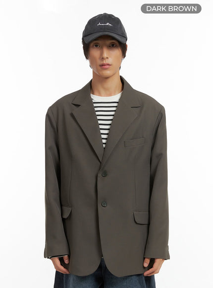 mens-oversized-classic-blazer-io402 / Dark brown