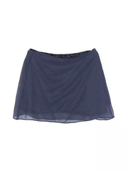 sheer-chiffon-mini-skirt-is516 / Dark gray