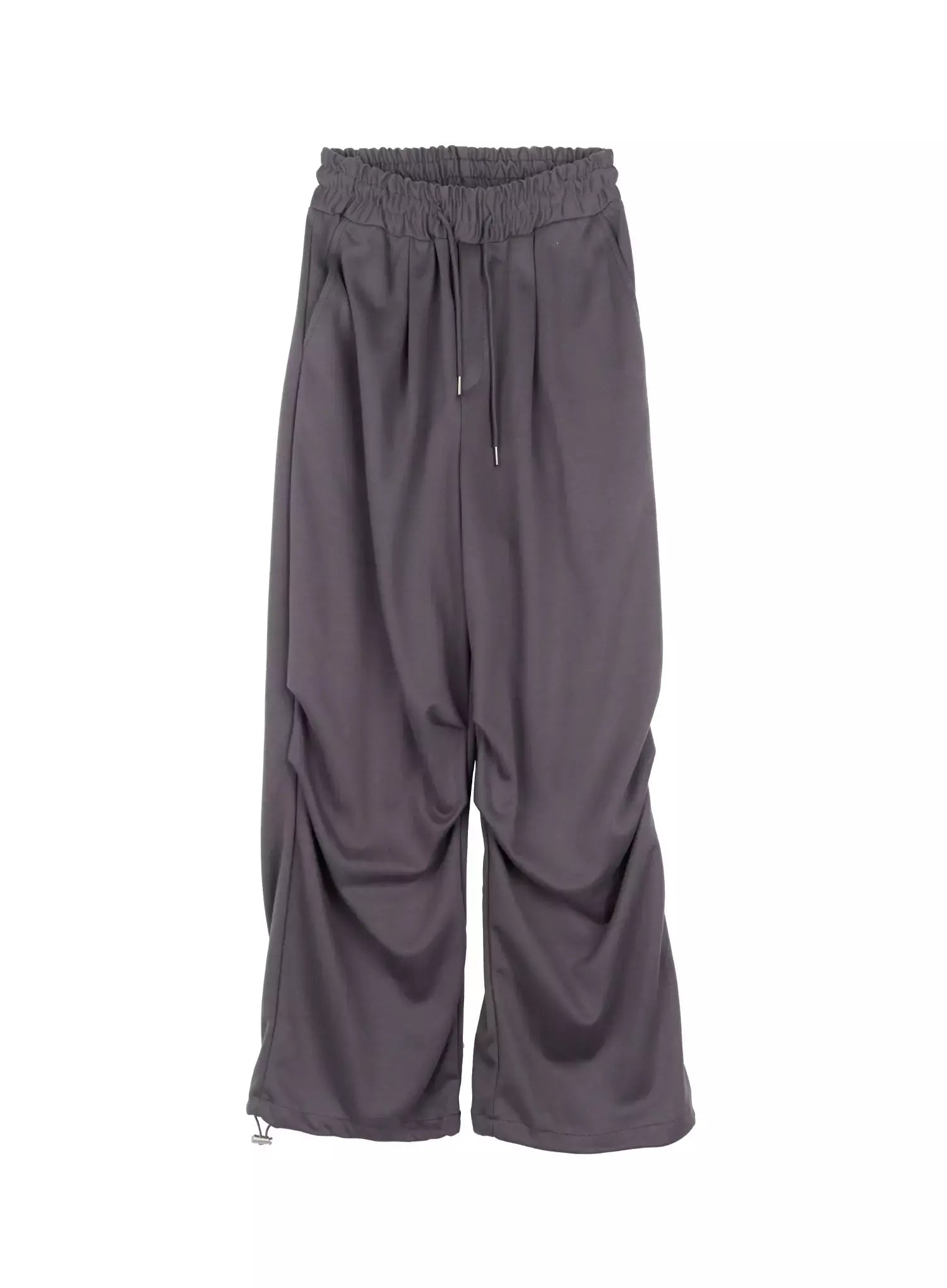 pintuck-wide-leg-sweatpants-is508 / Dark gray