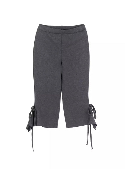 tie-detail-capri-pants-is508 / Dark gray