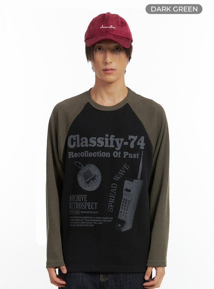 mens-retro-print-shirt-io417 / Dark green