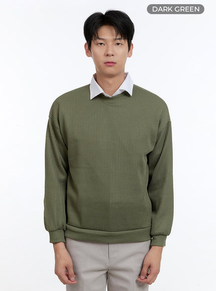 mens-cable-knit-sweatshirt-ig427 / Dark green