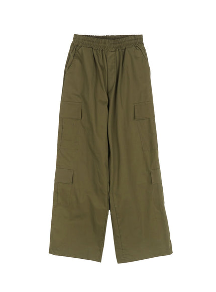 cargo-baggy-windbreaker-pants-iy502 / Dark green