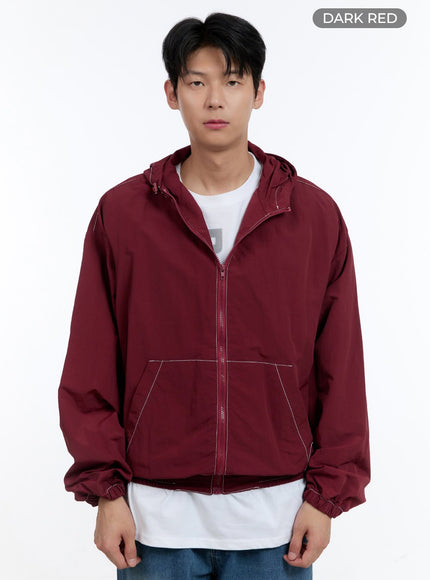mens-stitch-detail-jacket-ig428 / Dark red