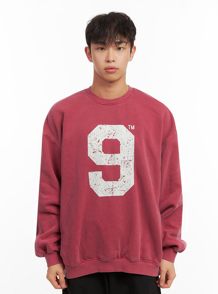 mens-casual-long-sleeve-oversized-tee-id427 / Dark red