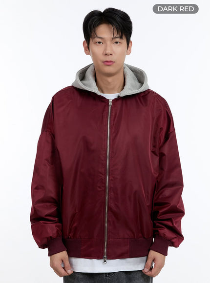 mens-oversized-bomber-jacket-ig427 / Dark red