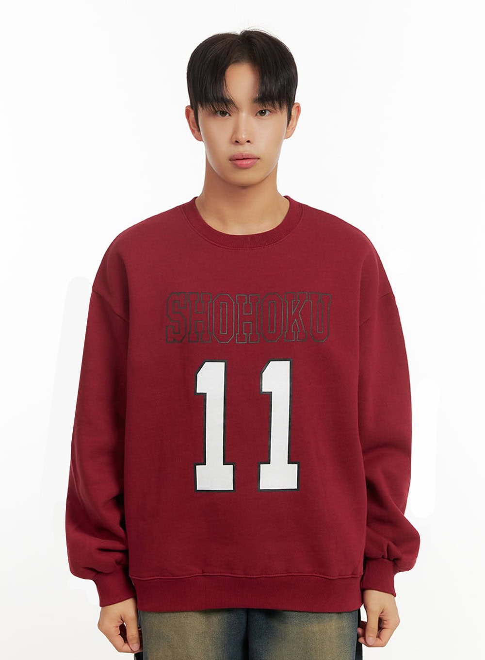 mens-lettering-graphic-sweatshirt-id406 / Dark red