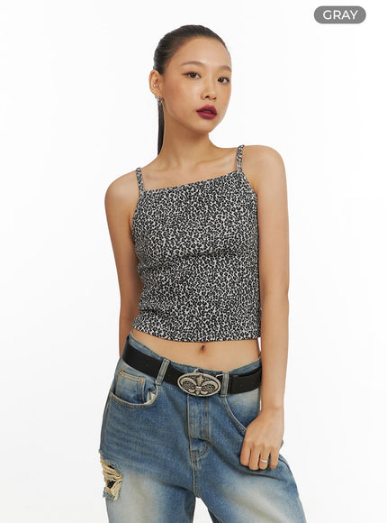 leopard-print-cami-top-iy422 / Gray