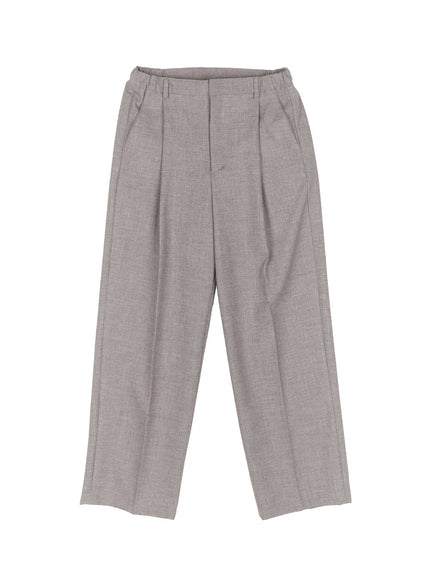 mens-classic-straight-fit-trousers-im519 / Gray