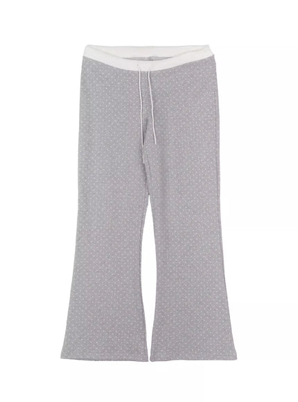 polka-dot-bootcut-flare-pants-in514 / Gray