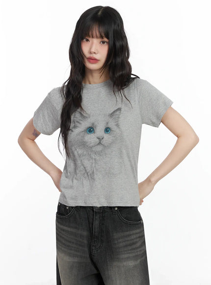 graphic-print-tee-if505 / Gray
