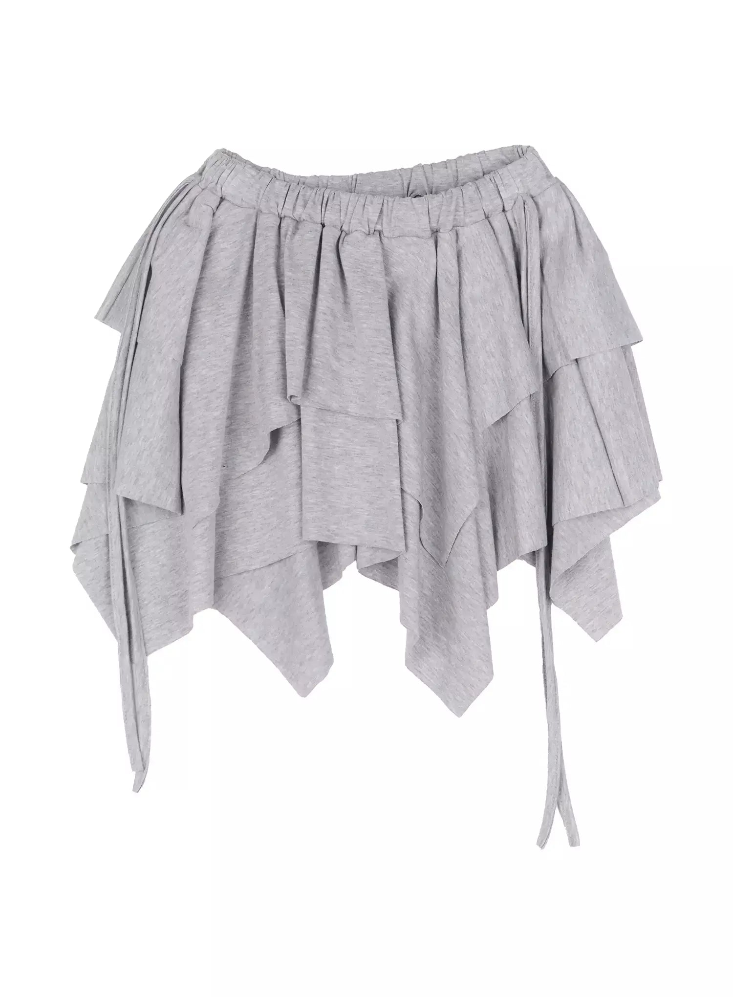 layered-flounce-mini-skirt-ig528 / Gray