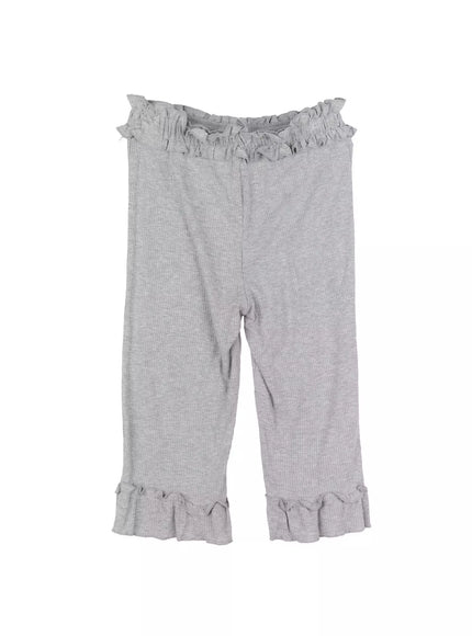 frill-ribbed-crop-leggings-co516 / Gray