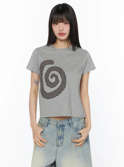retro-spiral-graphic-tee-iy525 / Gray