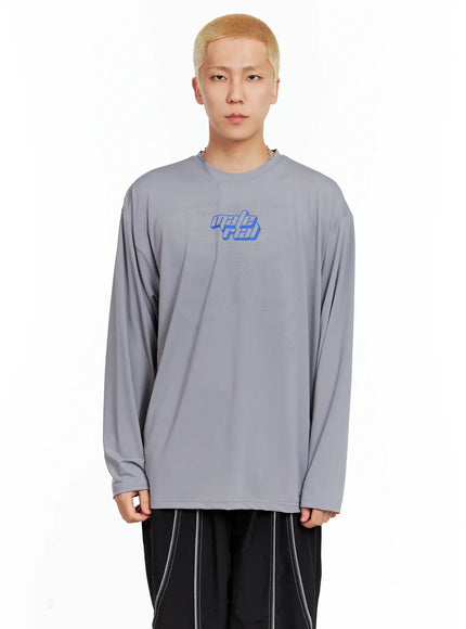 mens-graphic-skull-long-sleeve-tee-il511 / Gray