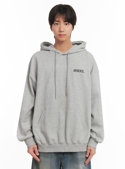 mens-memento-logo-hoodie-ia511 / Gray