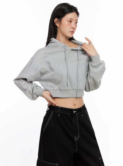 cropped-essential-hoodie-is515 / Gray