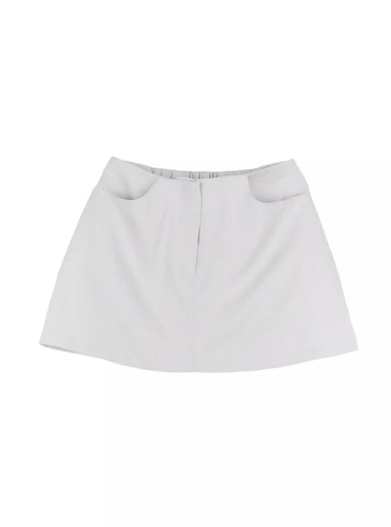 low-rise-back-band-skirt-il528 / Gray