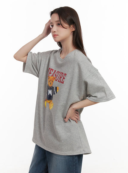 casual-teddy-bear-tshirt-ij510 / Gray