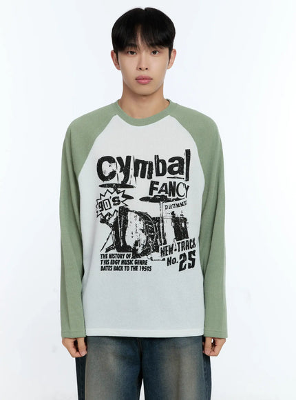mens-retro-long-sleeve-shirt-ig519 / Green