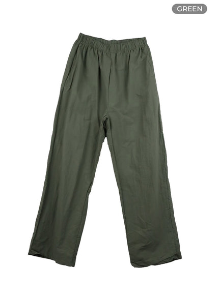 mens-nylon-wide-leg-pants-iy410 / Green