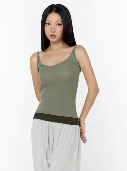 two-tone-cami-top-iu522 / Light beige