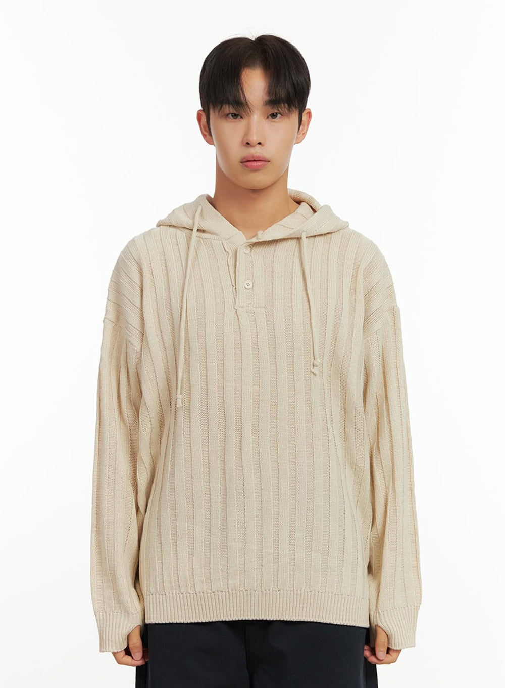 mens-cozy-hooded-sweater-id406 / Light beige