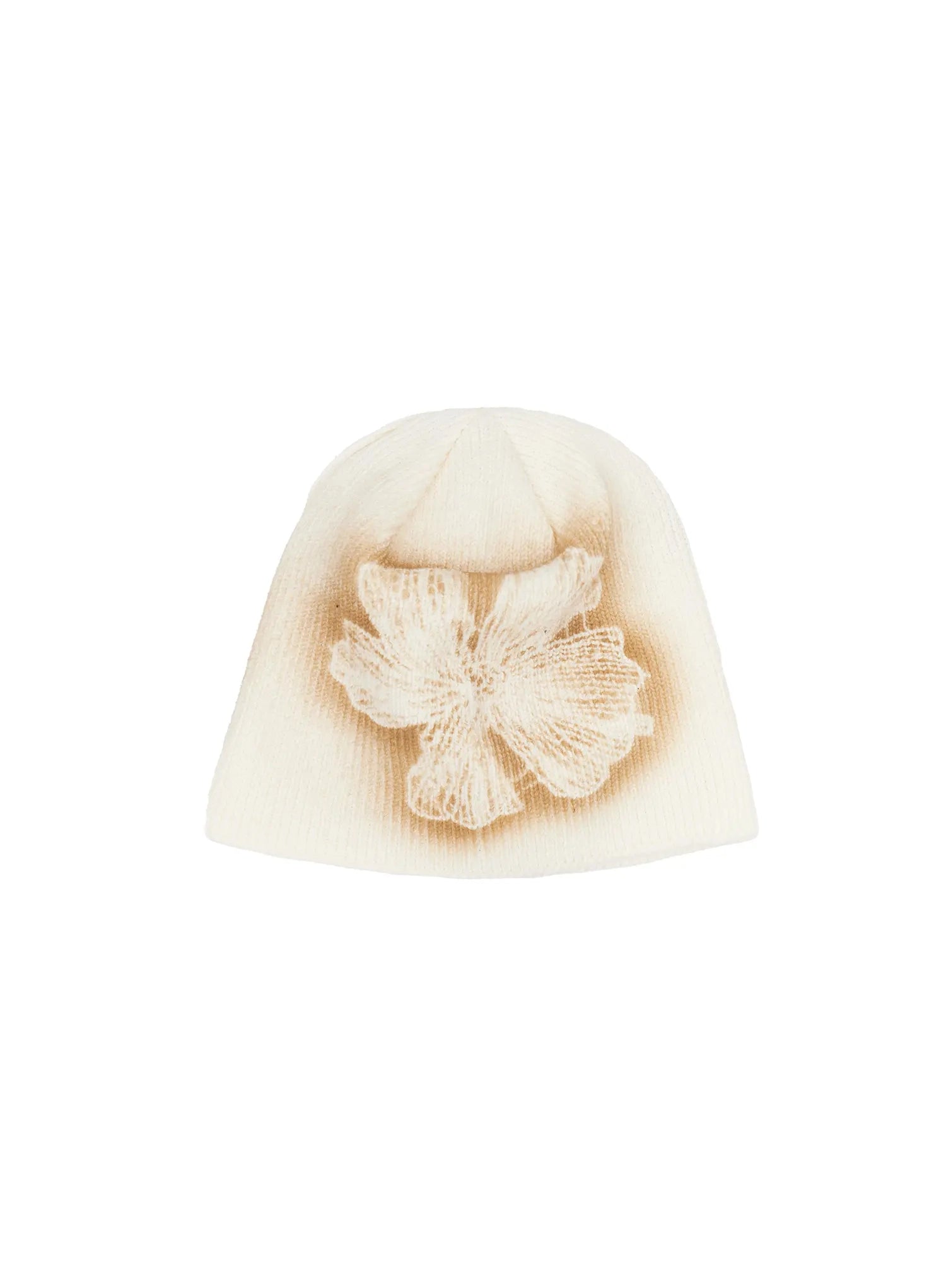 floral-stencil-beanie-iy501 / Light beige