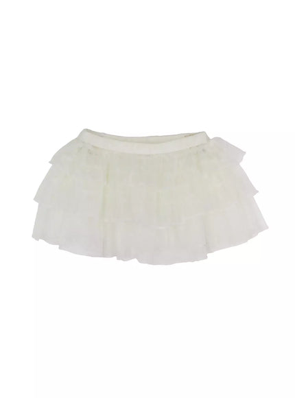 layered-star-mesh-skirt-id525 / Light beige