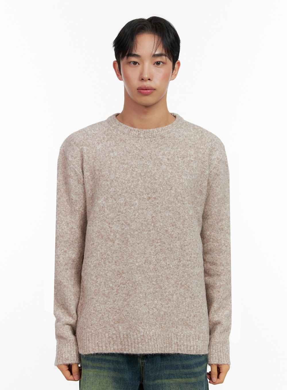 mens-classic-round-neck-sweater-in426 / brown