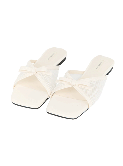 mesh-bow-sandals-iu519 / Light beige