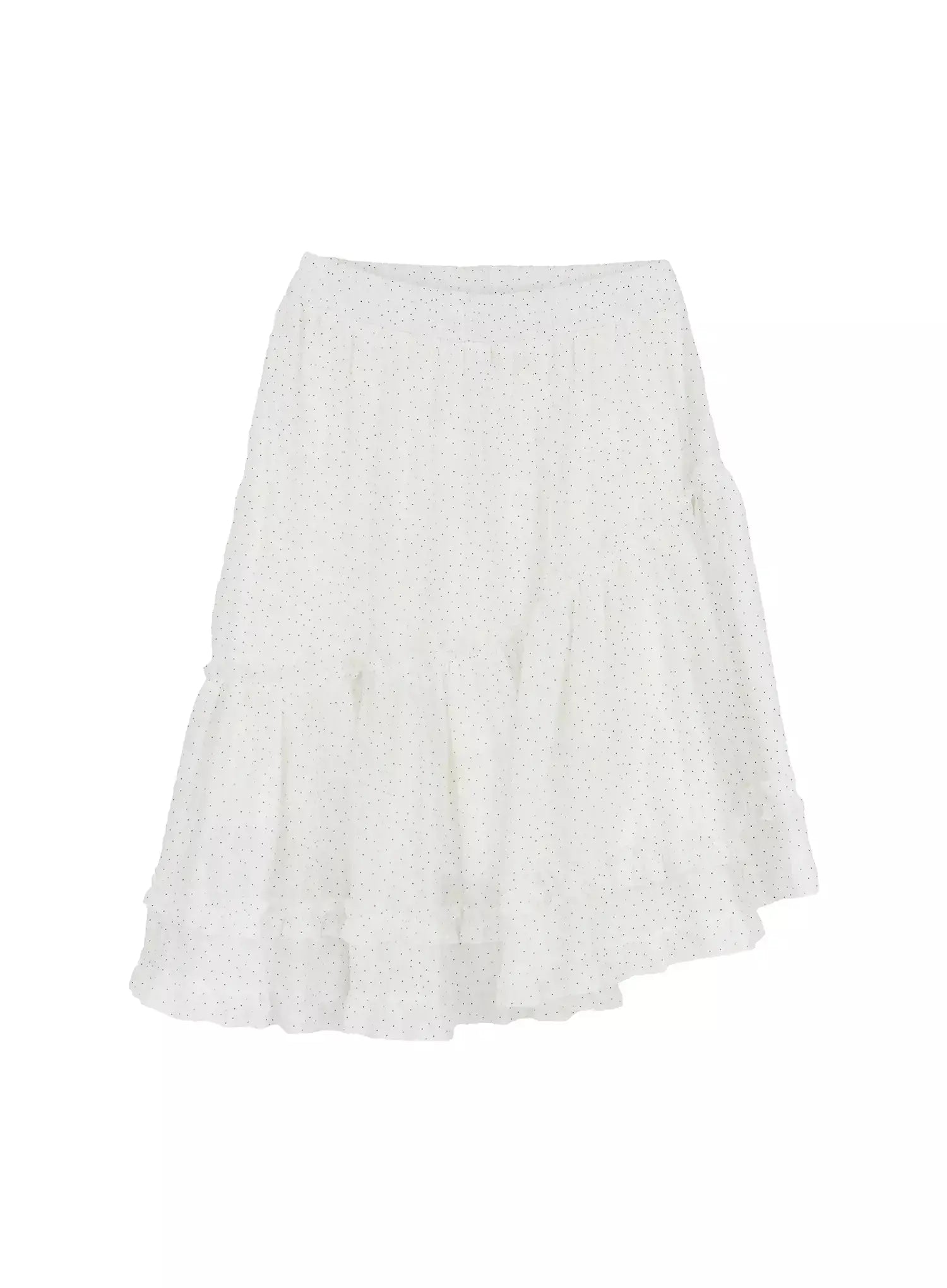 polka-dot-ruffle-hem-midi-skirt-im513 / Light beige