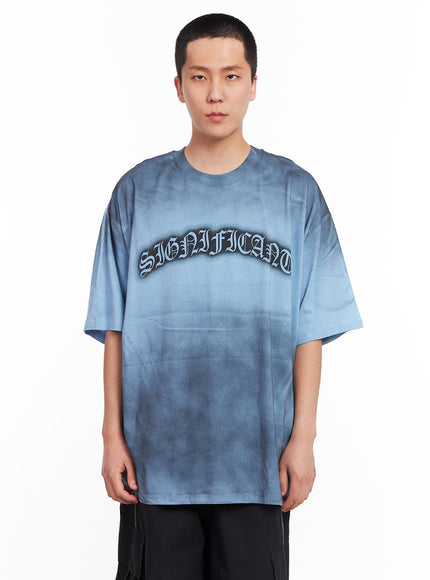 men-s-gradient-street-graphic-t-shirt-iu503 / Light blue