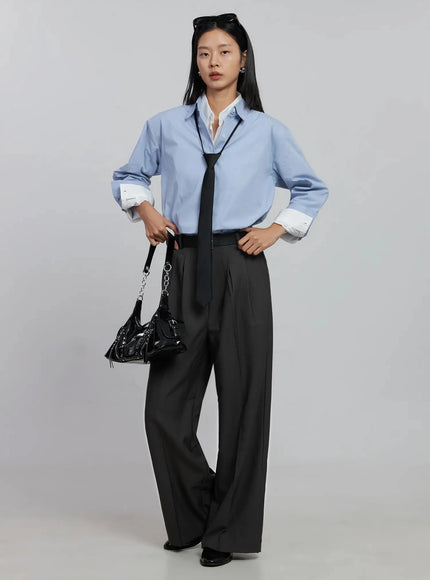 basic-long-sleeve-button-up-shirt-id516 / Light blue