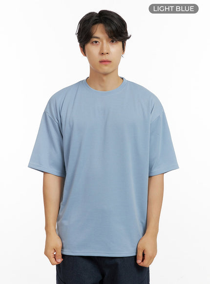 mens-basic-round-neck-t-shirt-ig409 / Light blue
