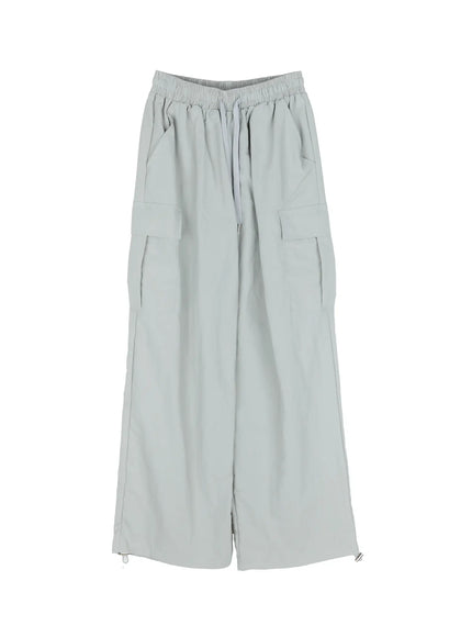 mens-cargo-drawstring-pants-ig508 / Light gray