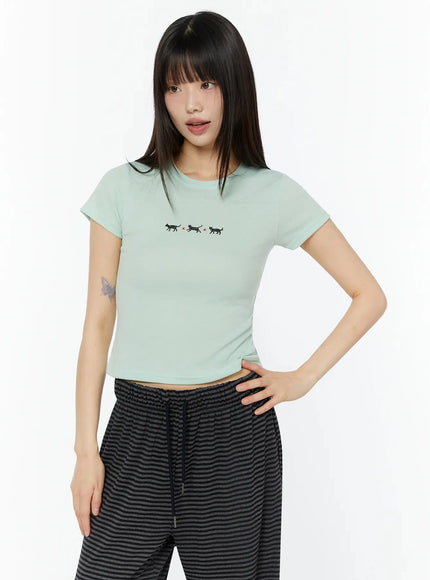 graphic-cropped-t-shirt-cu515 / Light green