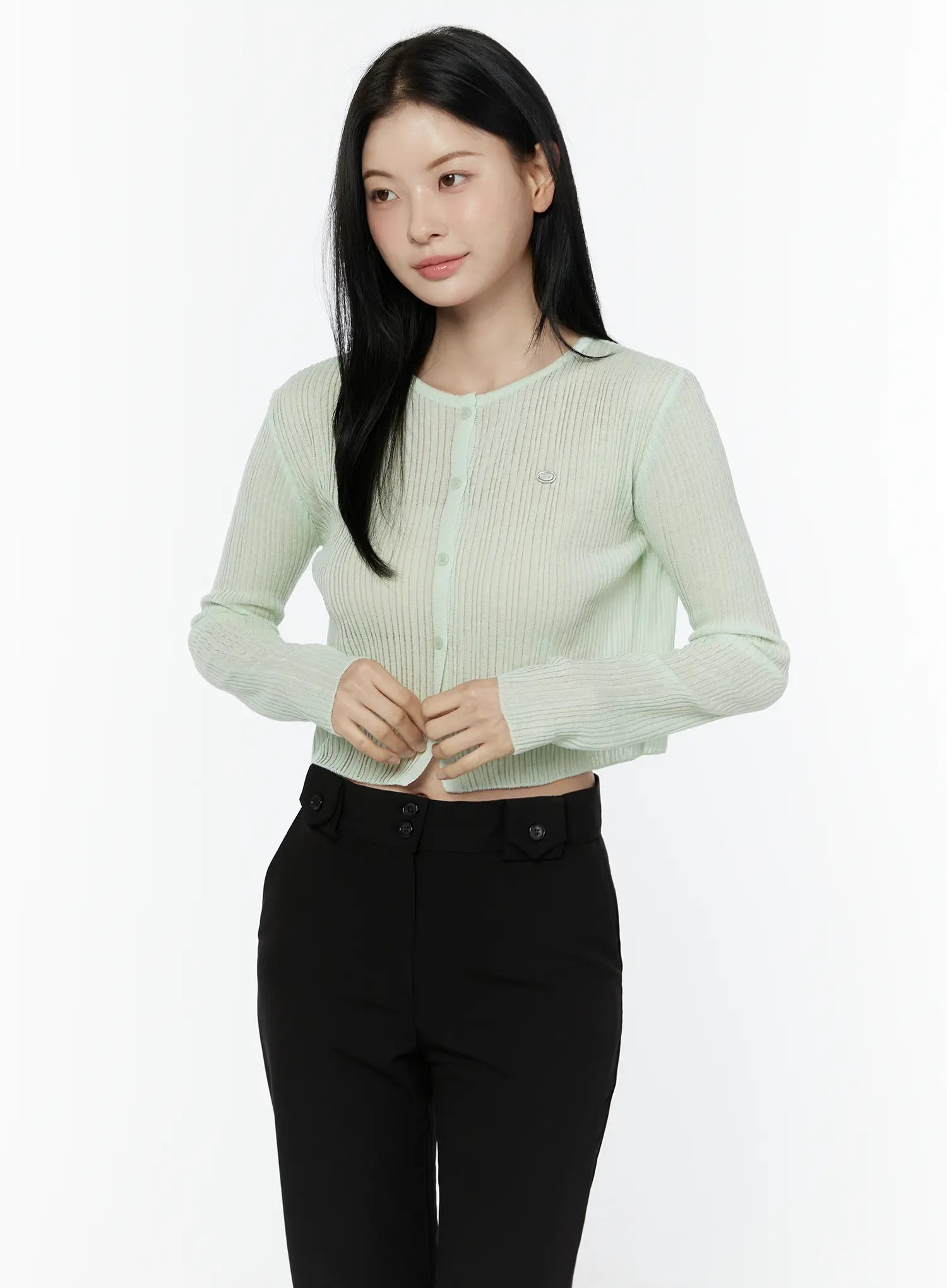 basic-cropped-cardigan-iu505 / Mint