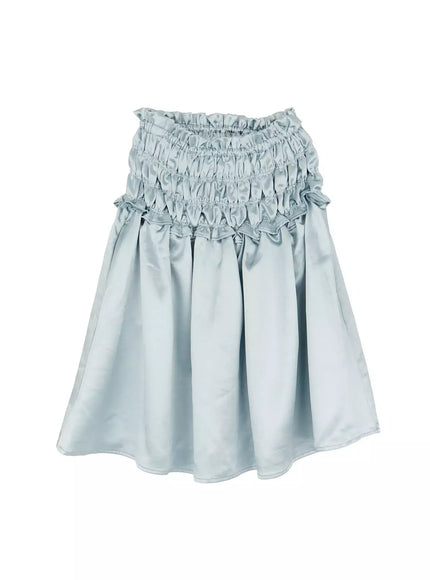 satin-ruffle-midi-skirt-im519 / Mint