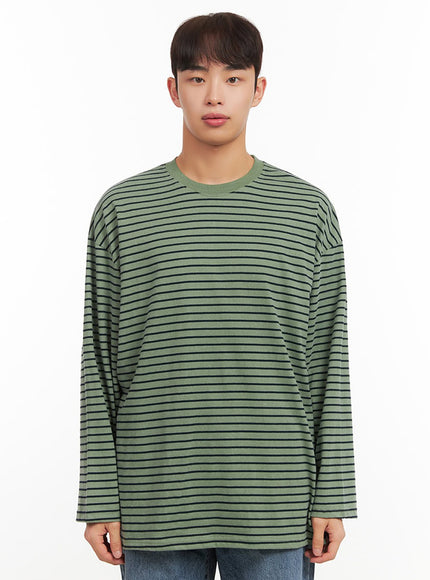 mens-striped-oversized-t-shirt-if517 / Mint